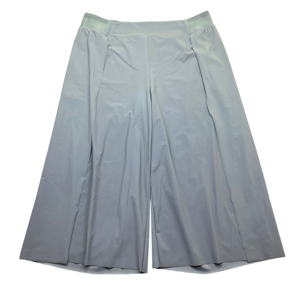 Athleta Cosmic Wrap Pant Blue Green Wide Leg Culottes Size 18 988038-01